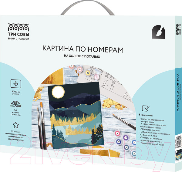 Изображение товара Картина по номерам Три совы Золотая ночь / КХп_48151