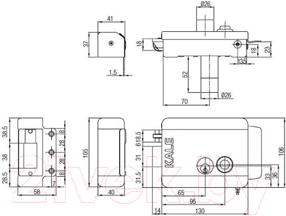 Изображение товара Замок электромеханический Kale 357MD / 357MD000001 (черный, 5 ключей)