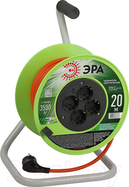Изображение товара Удлинитель на катушке ЭРА RP-4e-3x1.5-20m / Б0056101
