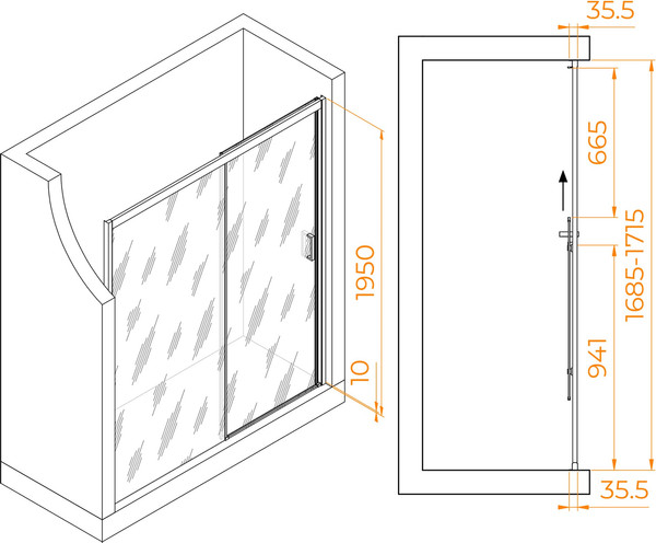 Изображение товара Душевая дверь RGW PA-017-B / 350801717-14