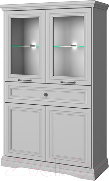 Изображение товара Шкаф с витриной Anrex Valencia 2V2D1S (серый)