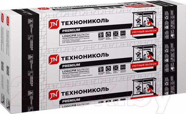 Изображение товара ПИР плита Технониколь Logicpir Балкон Ф/Ф 1200x600x20 / 056347
