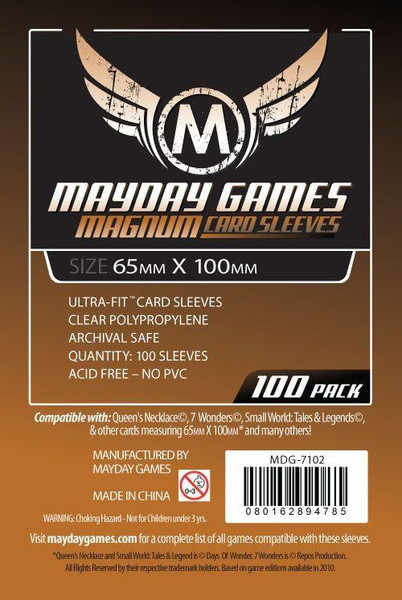 Изображение товара Набор протекторов для игровых карточек Mayday Games 7 чудес / MDG-7102 (100шт, прозрачный)
