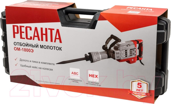 Изображение товара Отбойный молоток Ресанта ОМ-1800Э (75/23/1)