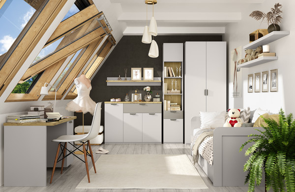 Изображение товара Письменный стол Anrex Modern 130 (персидский жемчуг/дуб наварра)