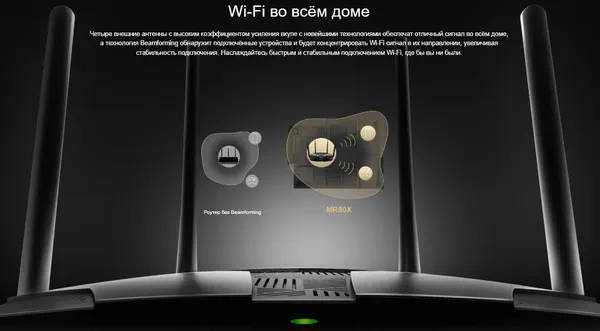 Изображение товара Беспроводной маршрутизатор Mercusys MR80X