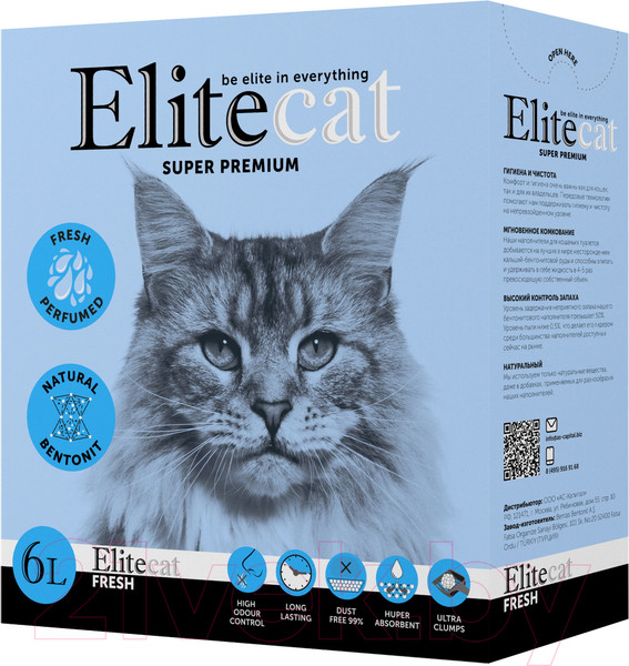Изображение товара Наполнитель для туалета EliteCat Fresh с ароматом свежести 2459/EC (6л/5.142кг)
