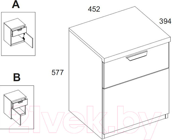 Изображение товара Тумба Anrex Modern 1D1S (персидский жемчуг/ирландский ликер)
