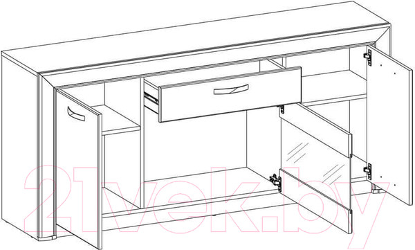 Изображение товара Тумба Anrex Olivia RTV 1V2D1S (вудлайн кремовый/дуб анкона)