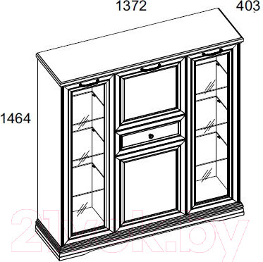 Изображение товара Тумба Anrex Valencia 2V2D1S (серый)