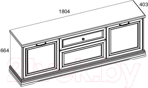 Изображение товара Тумба Anrex Valencia RTV 3D1S (серый)