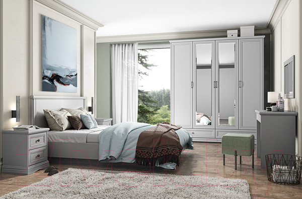 Изображение товара Прикроватная тумба Anrex Valencia 2S (серый)