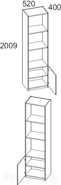 Изображение товара Стеллаж Anrex Modern 1D/52 (персидский жемчуг)