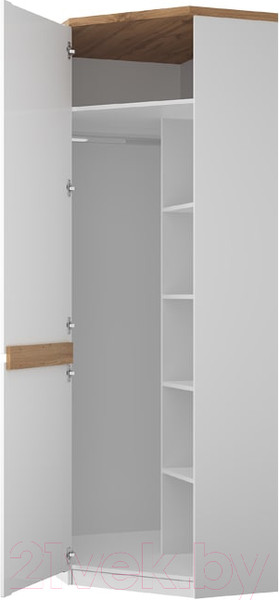 Изображение товара Шкаф Anrex Taurus 1DGL угловой (белый/дуб вотан)