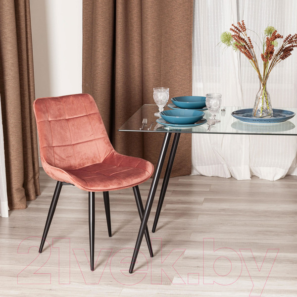 Изображение товара Стул Tetchair Abruzzo металл/вельвет (коралловый HLR 44/черный)