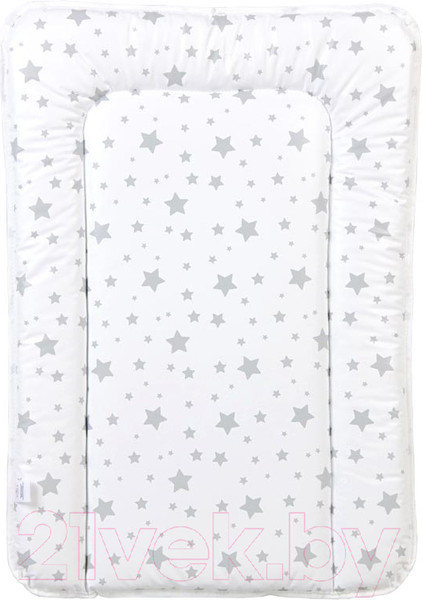 Изображение товара Пеленальный матрас Polini Kids Звезды на комод 70x50 / 0002618-24 (белый/серый)