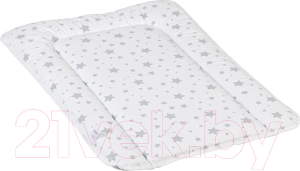 Изображение товара Пеленальный матрас Polini Kids Звезды на комод 70x50 / 0002618-24 (белый/серый)