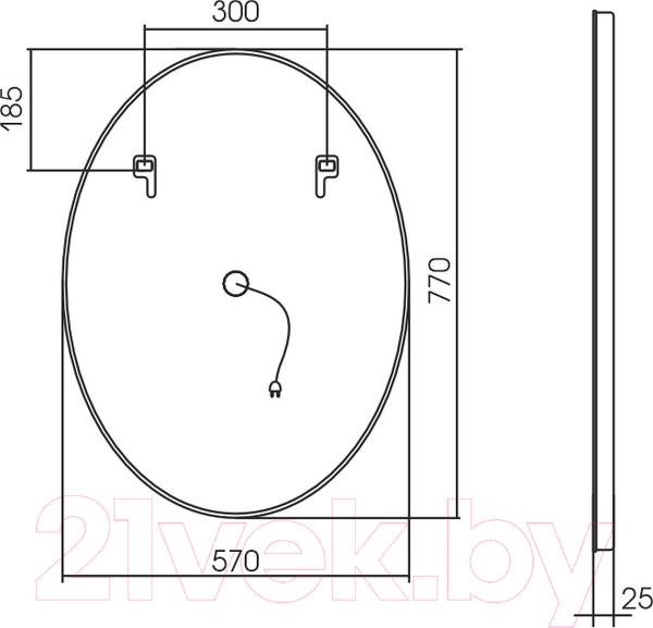 Изображение товара Зеркало Silver Mirrors Афина 57x77 / LED-00002678