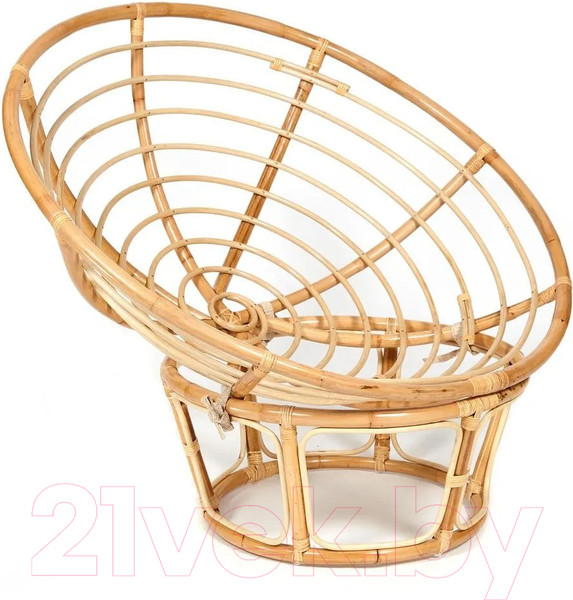 Изображение товара Кресло садовое Tetchair Papasan Eco P115-1/SP STD c подушкой, ремешками (натуральный/флок/олива 23)