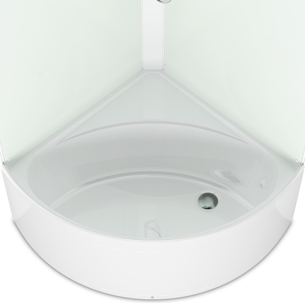 Изображение товара Душевая кабина Domani-Spa Simple 110 High / DS01Sm110HWCl00-V1.2 (белый/прозрачное стекло)