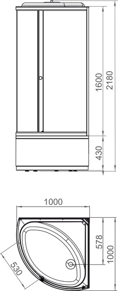Изображение товара Душевая кабина Domani-Spa Simple 110 High / DS01Sm110HWCl00-V1.2 (белый/прозрачное стекло)