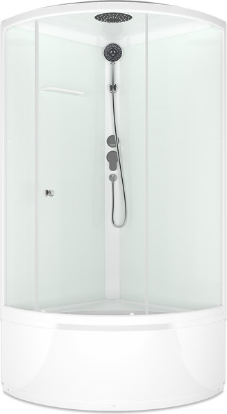 Изображение товара Душевая кабина Domani-Spa Simple 110 High / DS01Sm110HWCl00-V1.2 (белый/прозрачное стекло)