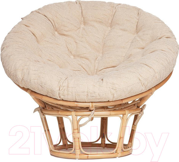 Изображение товара Кресло садовое Tetchair Papasan Eco P115-1/SP STD c подушкой, ремешками (натуральный/ткань старт)