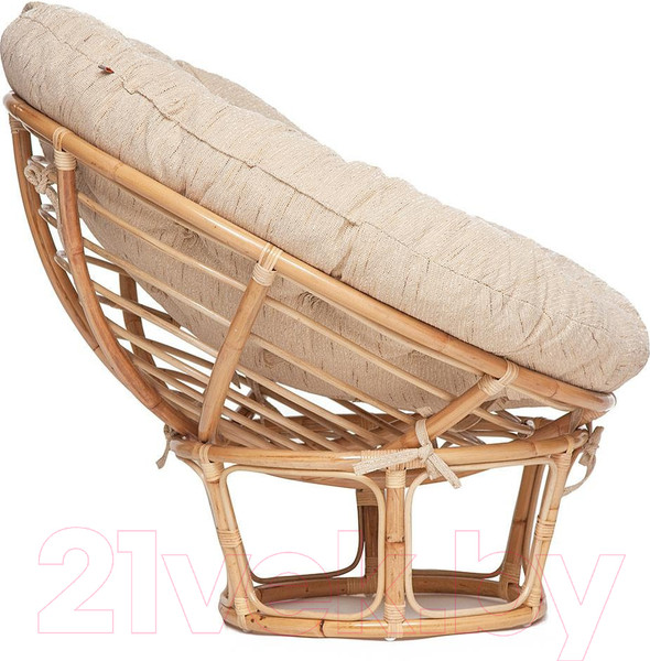 Изображение товара Кресло садовое Tetchair Papasan Eco P115-1/SP STD c подушкой, ремешками (натуральный/ткань старт)