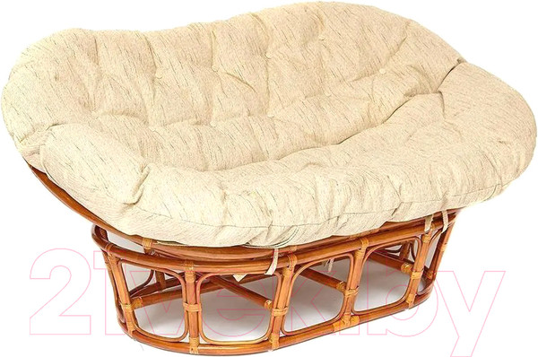 Изображение товара Диван садовый Tetchair Mamasan 23/02 W с подушкой (коньяк)
