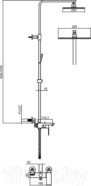Изображение товара Душевая система со смесителем Maxonor Pure Life PL2490