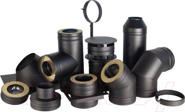 Изображение товара Кронштейн для дымохода КПД ЗИ телескопический под тройник 2мм 120 (200-400мм, черный)