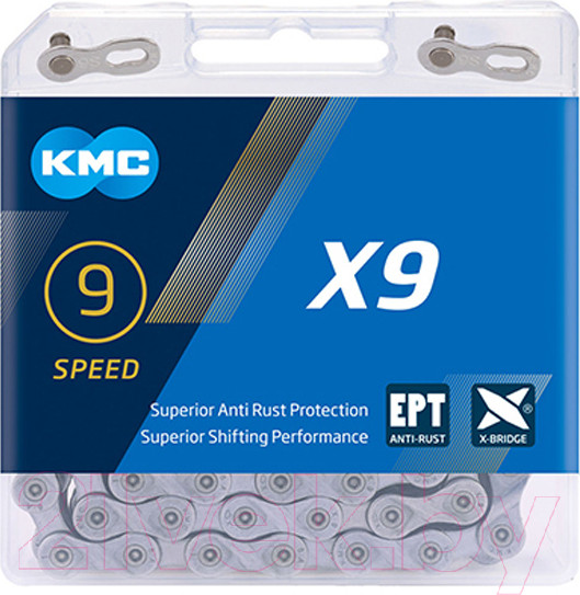 Изображение товара Цепь для велосипеда KMC X9 1/2"X11/128"X116L EPT