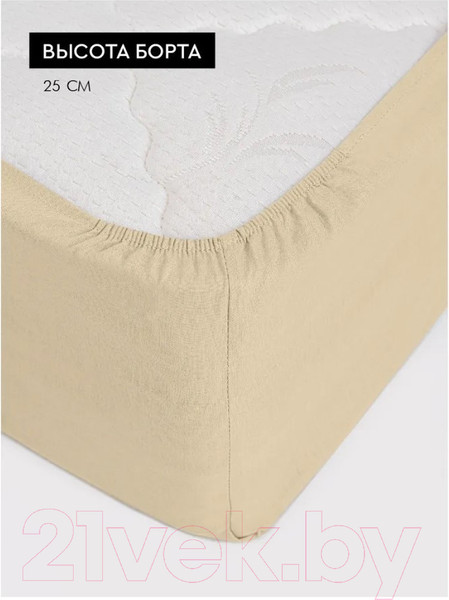 Изображение товара Простыня ВАСИЛИСА Idea на резинке 180x200x25 / 273988 (латте)