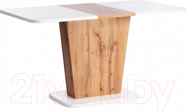 Изображение товара Обеденный стол Tetchair Gent 110-145x686x75.5 (дуб вотан/белый)