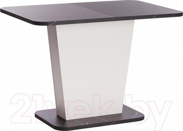 Изображение товара Обеденный стол Tetchair Gent 110-145x686x75.5 (мрамор блэк роял/белый)