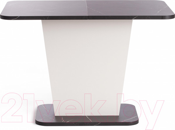 Изображение товара Обеденный стол Tetchair Gent 110-145x686x75.5 (мрамор блэк роял/белый)