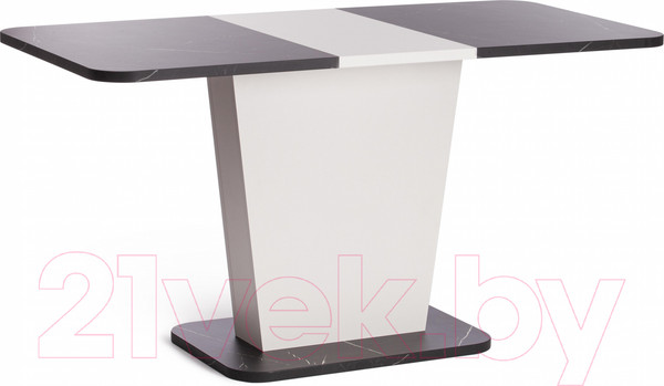 Изображение товара Обеденный стол Tetchair Gent 110-145x686x75.5 (мрамор блэк роял/белый)