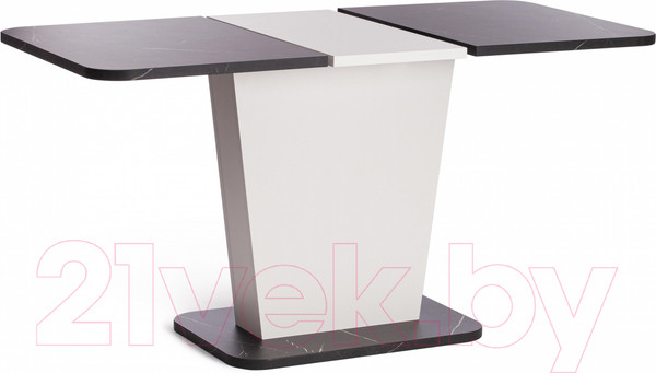 Изображение товара Обеденный стол Tetchair Gent 110-145x686x75.5 (мрамор блэк роял/белый)