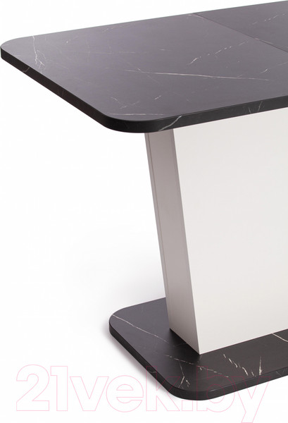 Изображение товара Обеденный стол Tetchair Gent 110-145x686x75.5 (мрамор блэк роял/белый)