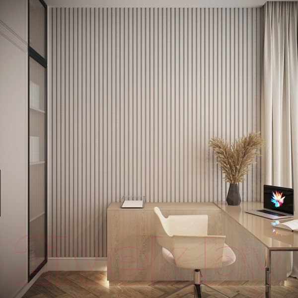 Изображение товара Реечная панель Grace МДФ 3D Line Modern L01 Береза белая (2750х160х19 мм)