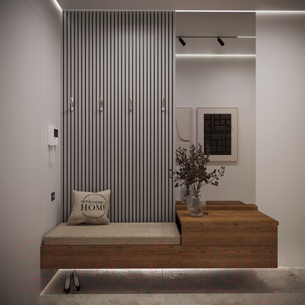 Изображение товара Реечная панель Grace МДФ панель 3D Line Modern L05 Серый тик (2750х160х19мм)