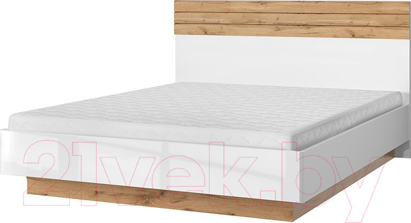 Изображение товара Двуспальная кровать Anrex Taurus 160 ПМ (белый/дуб вотан)