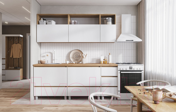 Изображение товара Кухонный гарнитур Стендмебель Хелен 2.0 (белый/дуб крафт золотой)