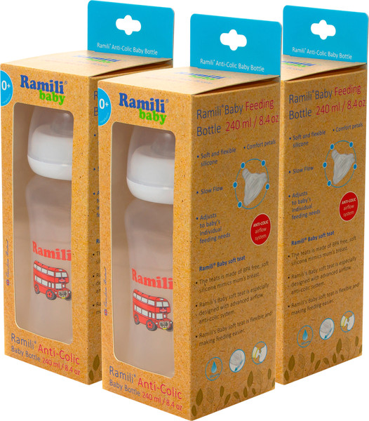 Изображение товара Набор бутылочек для кормления Ramili Baby ML240X3 (240мл, 3шт)