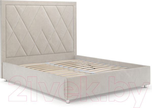 Изображение товара Двуспальная кровать Mebel-Ars Треви 160 (бархат бежевый Star Velvet 6 Light Beige)