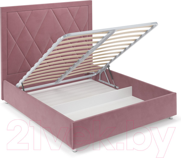 Изображение товара Двуспальная кровать Mebel-Ars Треви 160 (велюр пудра НВ-178 18)