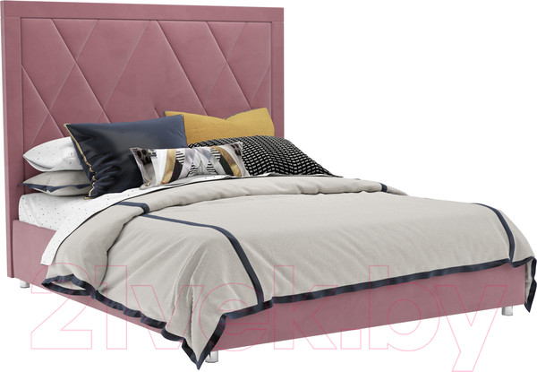 Изображение товара Двуспальная кровать Mebel-Ars Треви 160 (велюр пудра НВ-178 18)