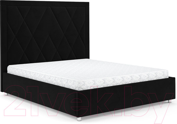 Изображение товара Двуспальная кровать Mebel-Ars Треви 160 (велюр черный НВ-178 17)