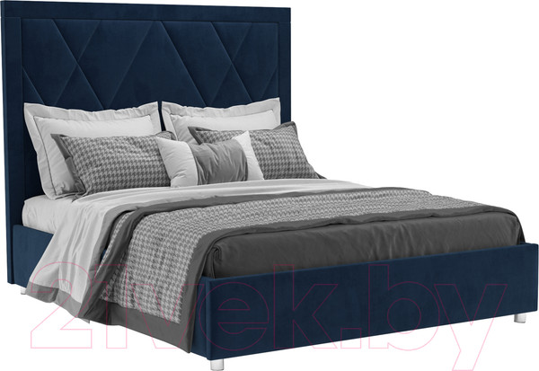 Изображение товара Двуспальная кровать Mebel-Ars Треви 160 (темно-синий/Luna 034)