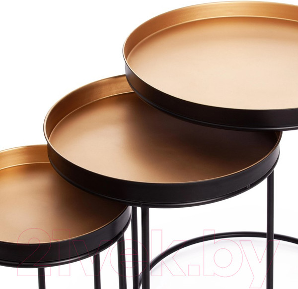Изображение товара Комплект журнальных столиков Tetchair Secret De Maison Runa (алюминиевый сплав/черный/античная медь)